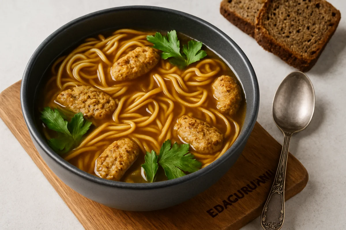 Суп-лапша с грибными кнелями