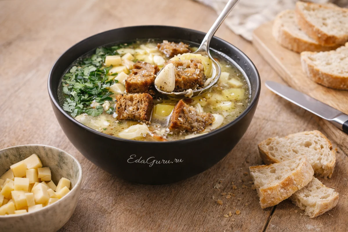 Чешский чесночный суп