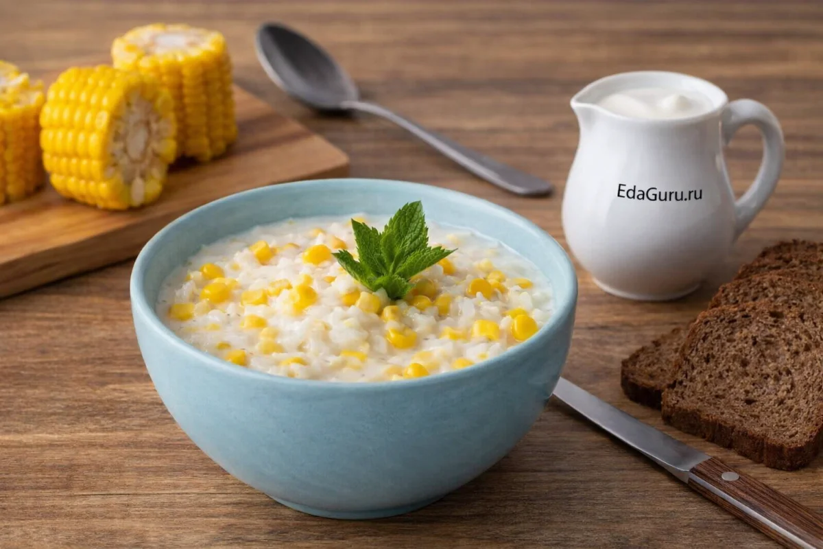 Десертный суп из кукурузы с кокосовым молоком