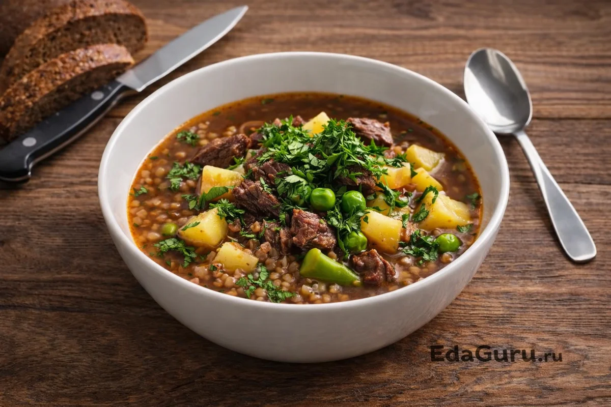 Гречневый суп с говядиной