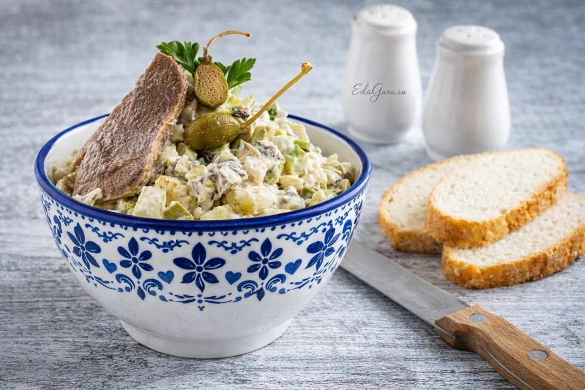 Оливье с языком