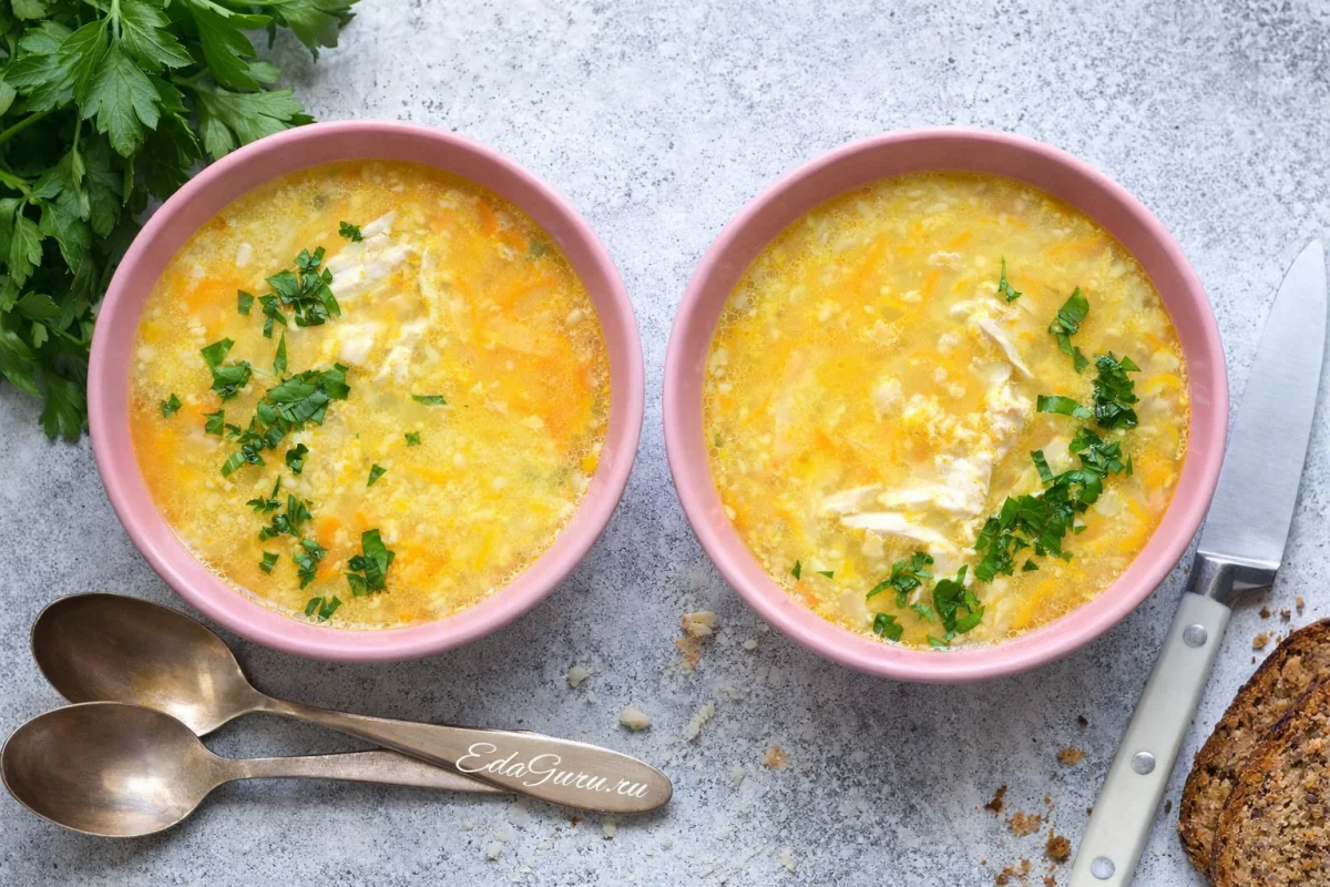 Куриный суп с пшеном