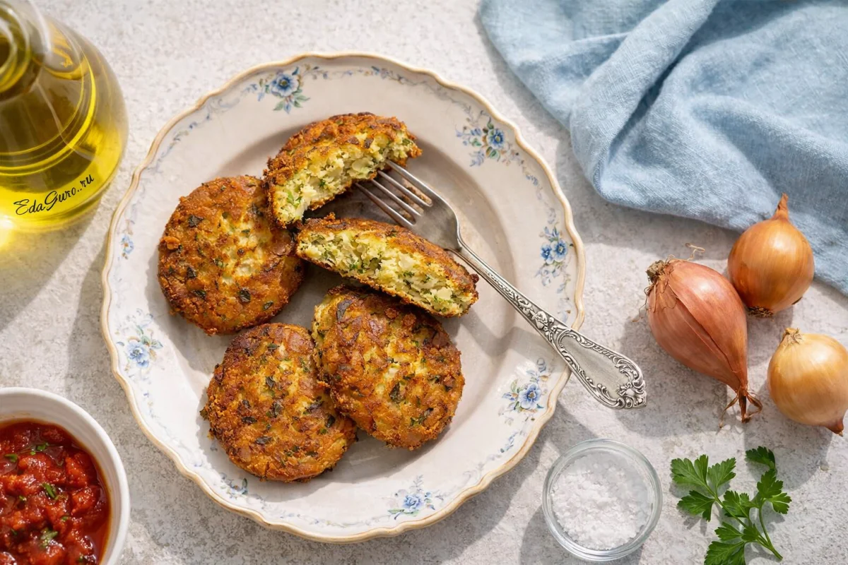 Постные луковые котлеты