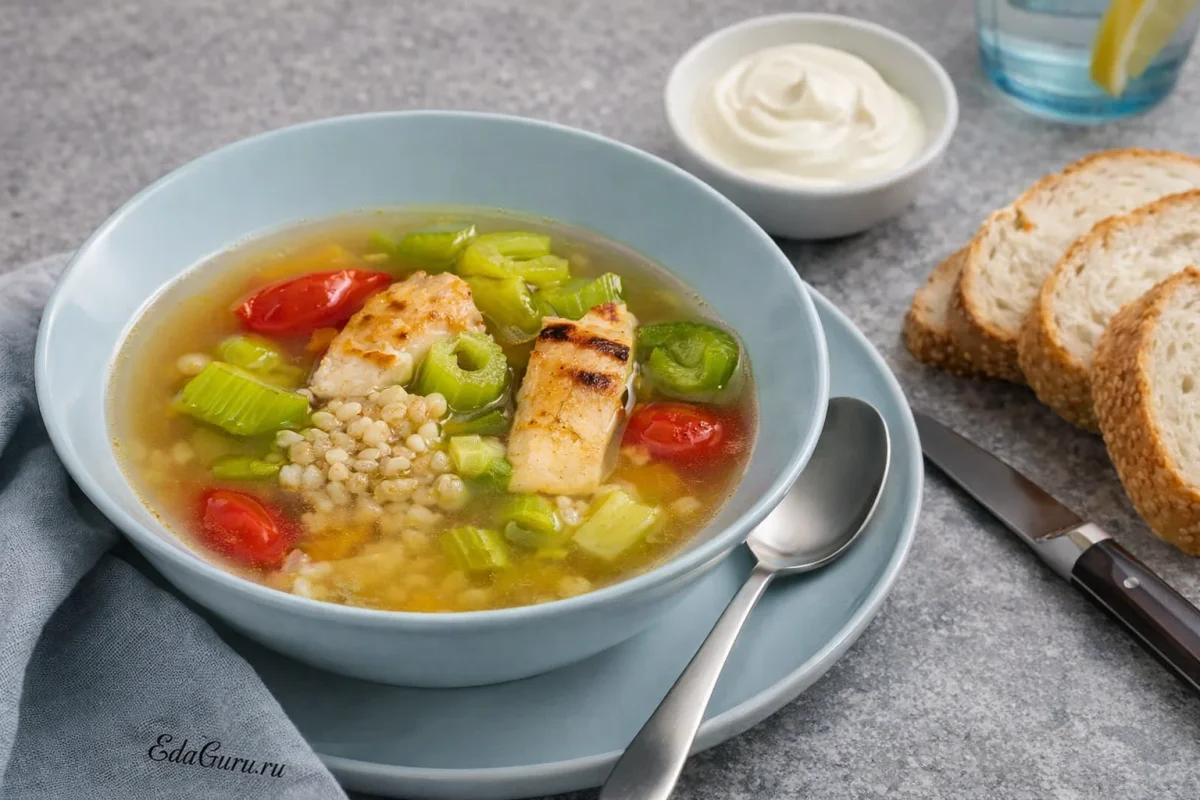 Рассольник со свежей рыбой