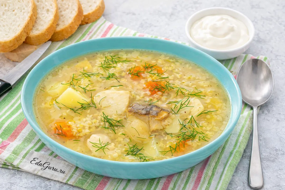 Рыбный суп с пшеном