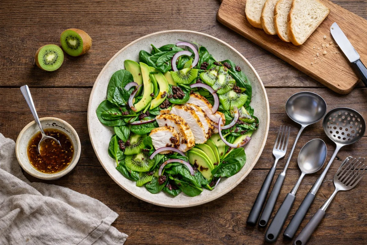 Салат с курицей и киви