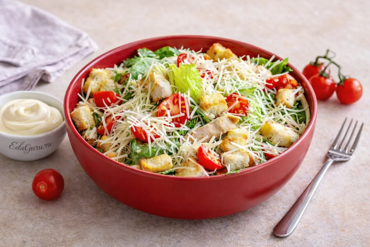 Салат Цезарь с курицей