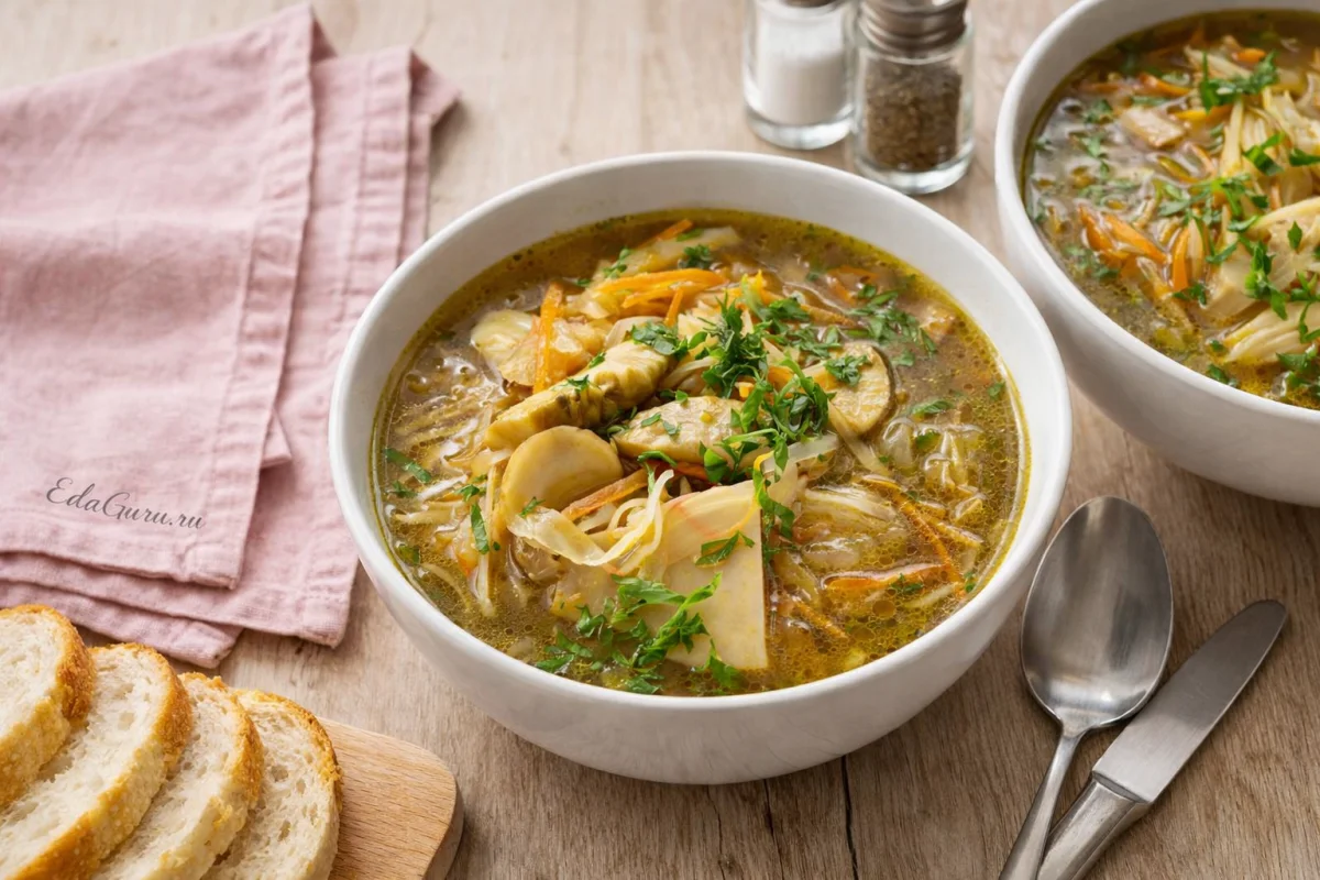 Щи монастырские с грибами