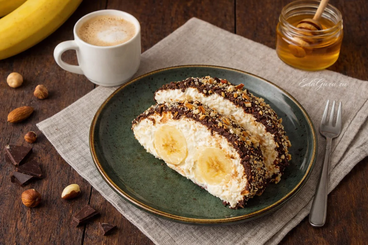 Творожно-банановый десерт