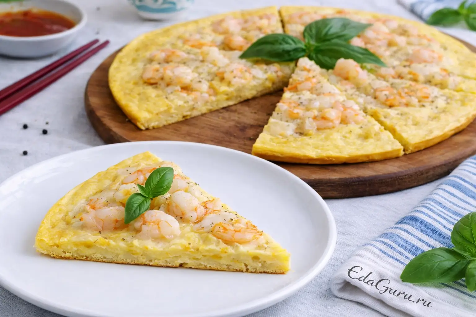 Пицца с морепродуктами по-корейски