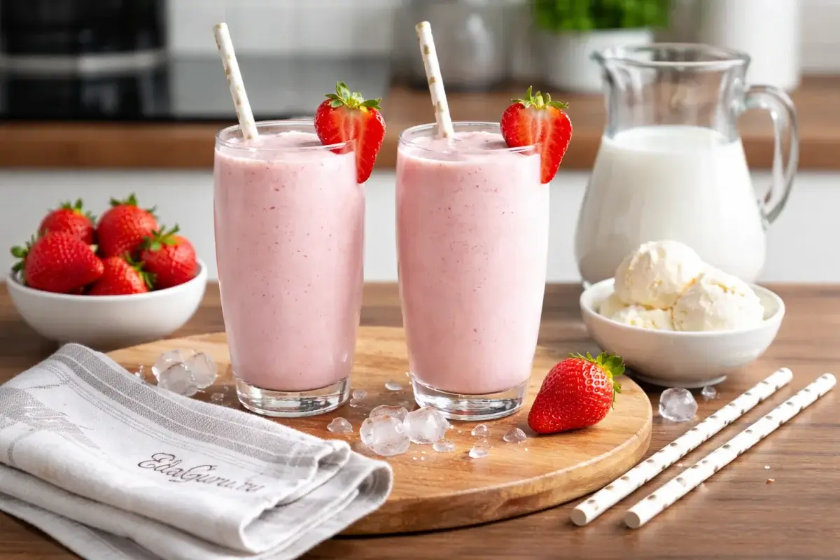 Молочный коктейль с клубникой