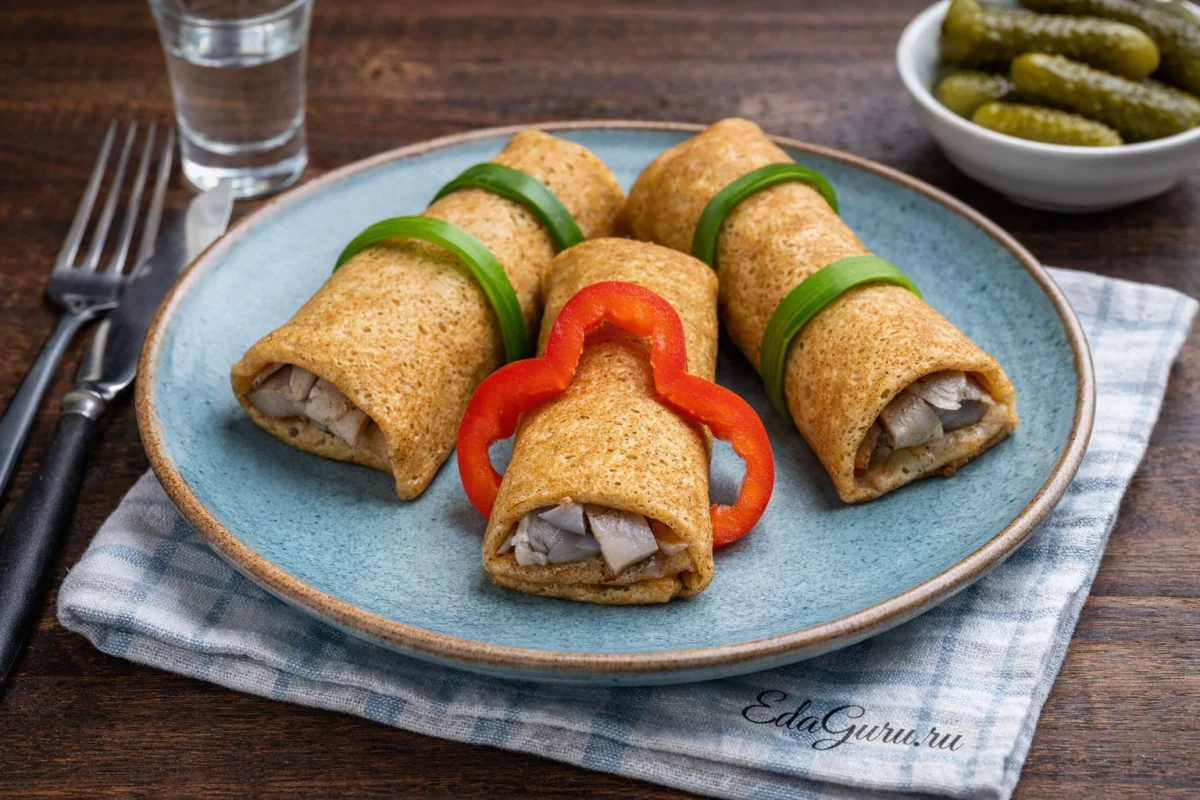 Блины с селедкой