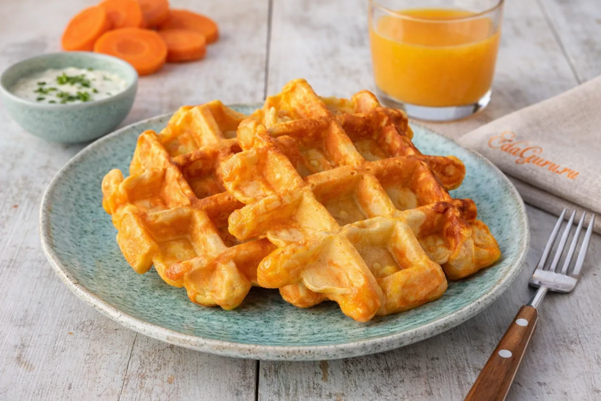 Морковные вафли в вафельнице