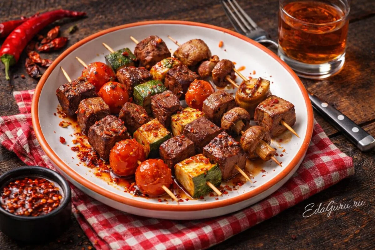 Острые шашлычки из говядины