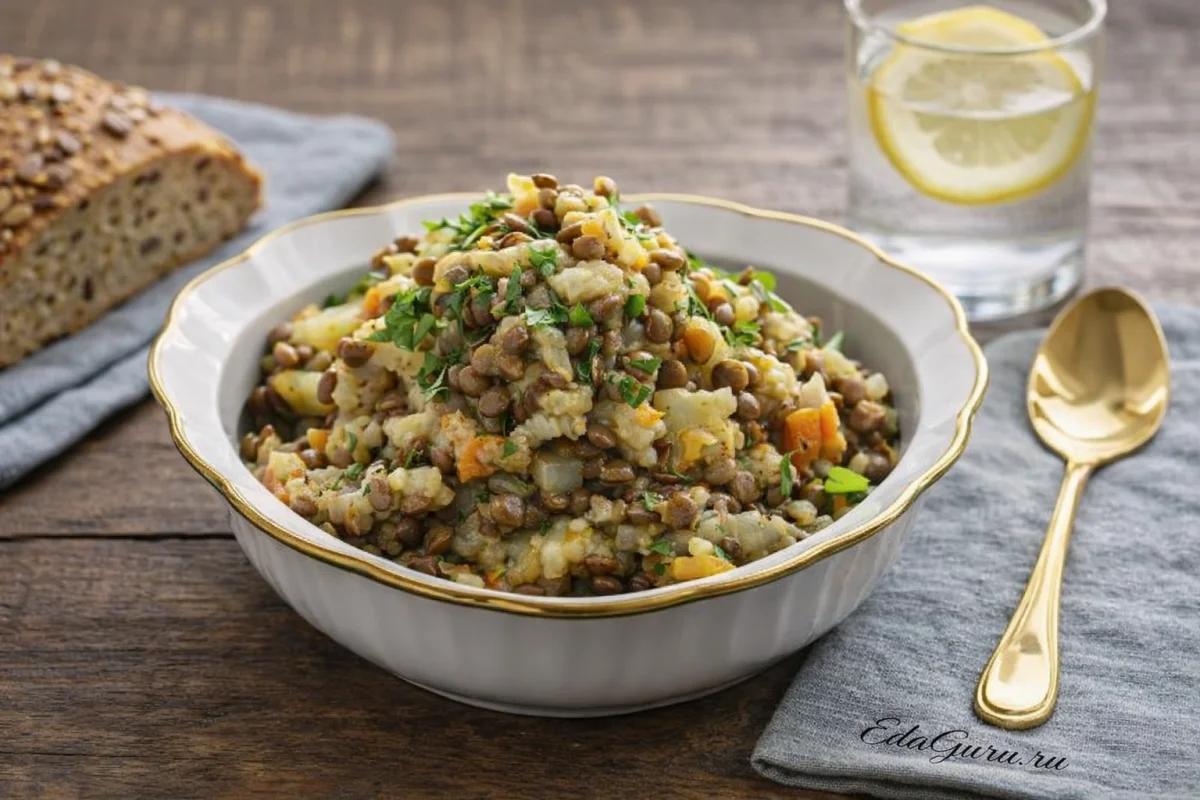 Овощное рагу с чечевицей