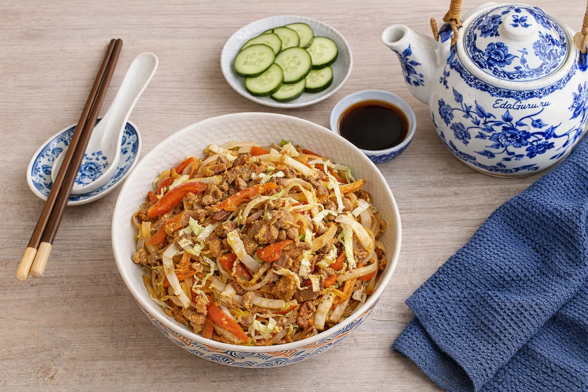Рисовая лапша со свининой