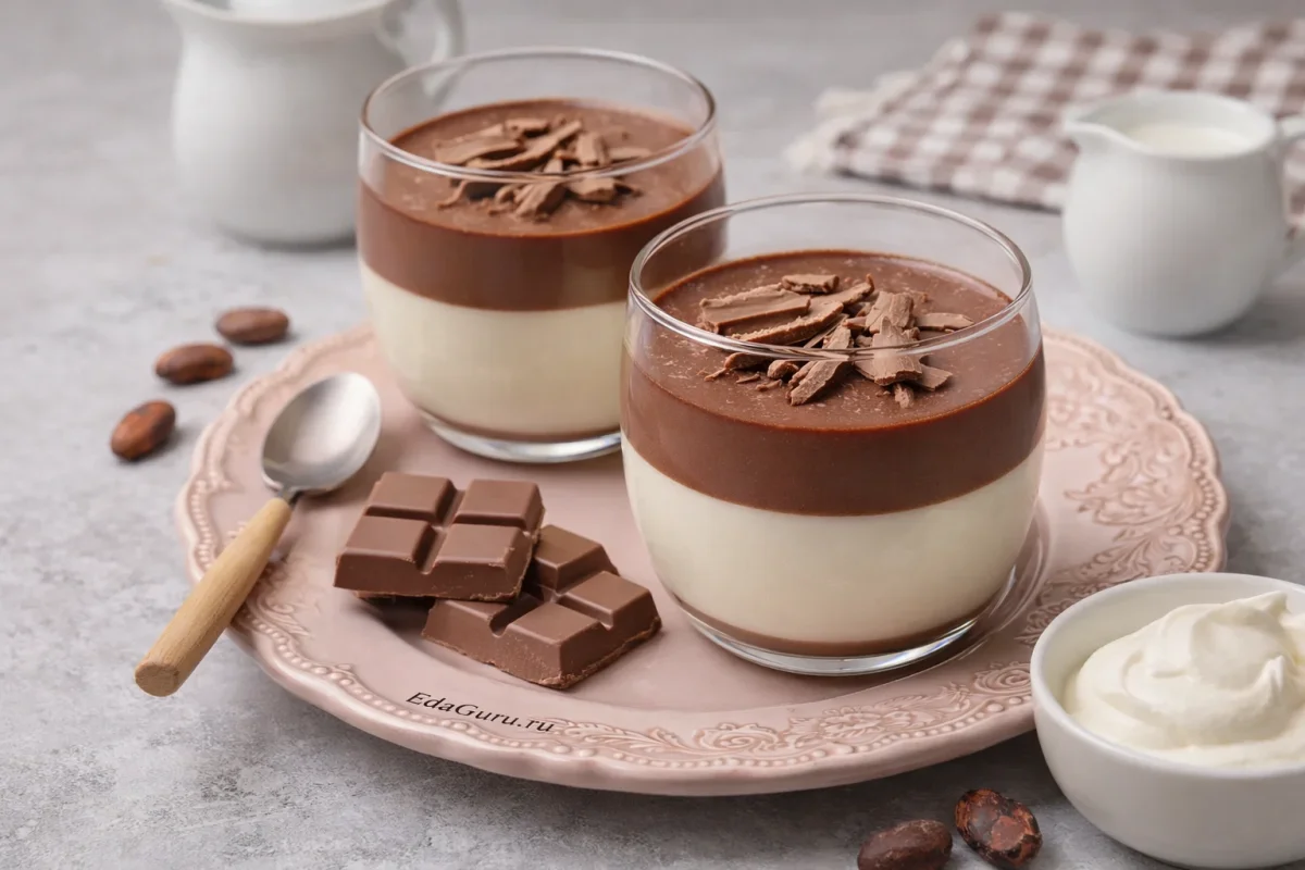 Сметанно-шоколадное желе