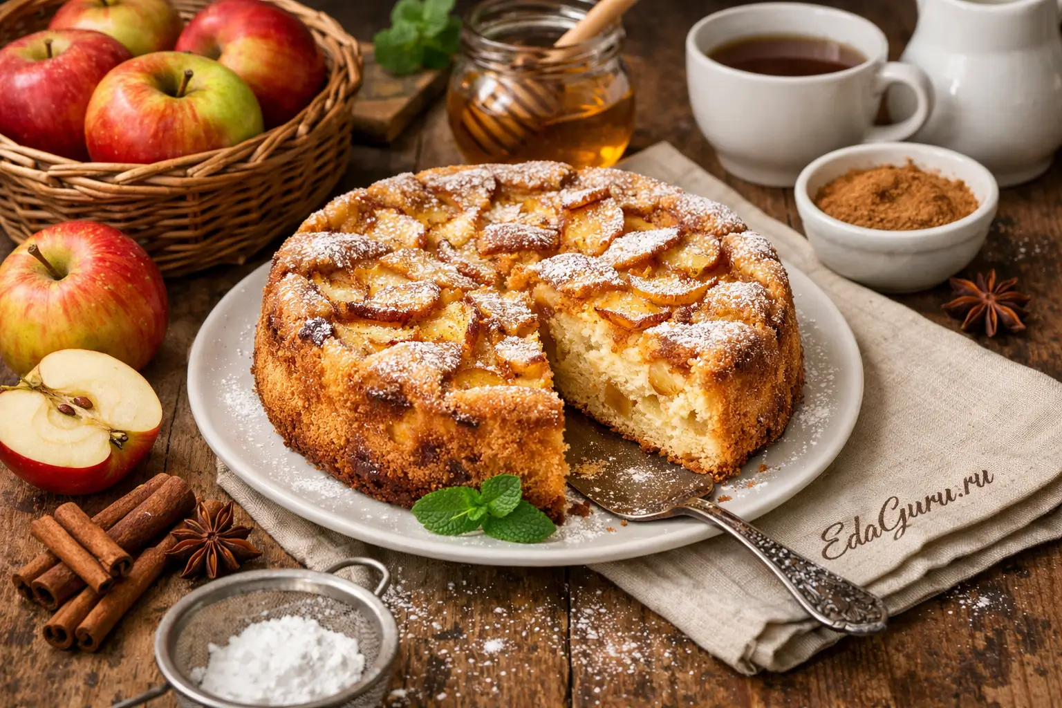 Шарлотка с яблоками