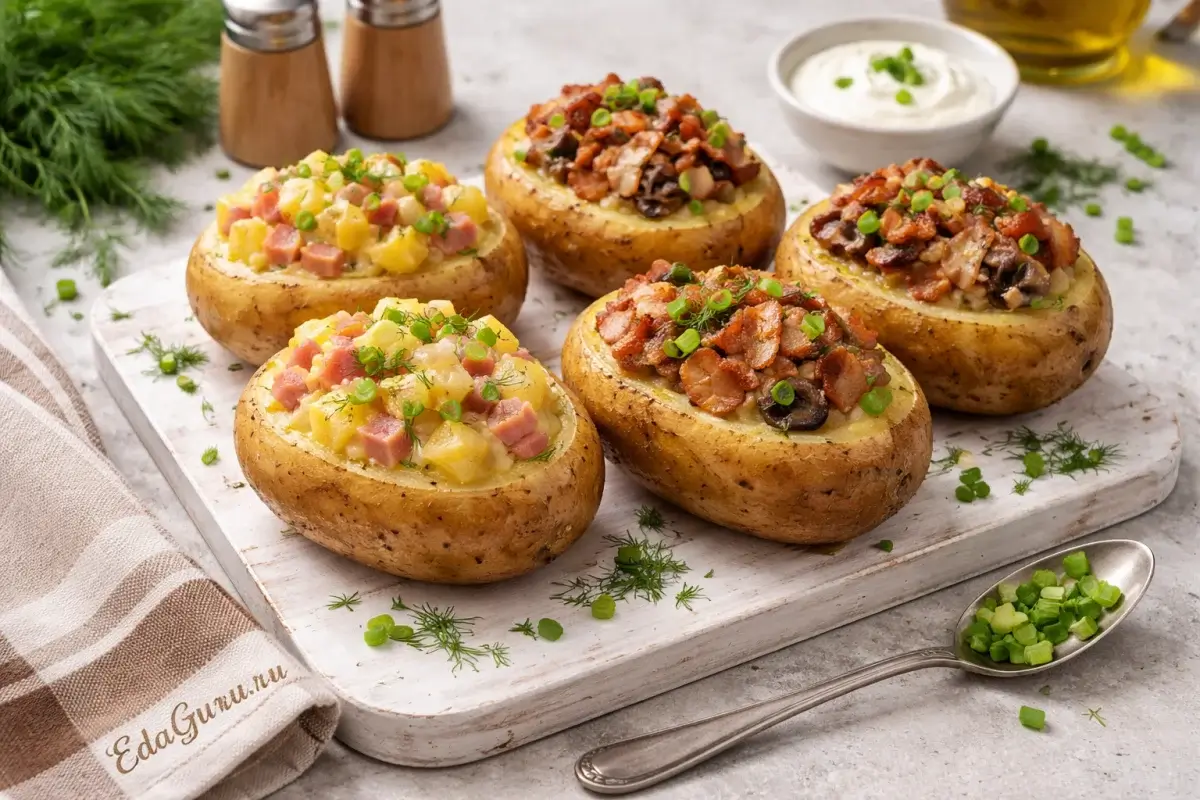 Фаршированный картофель с ананасами
