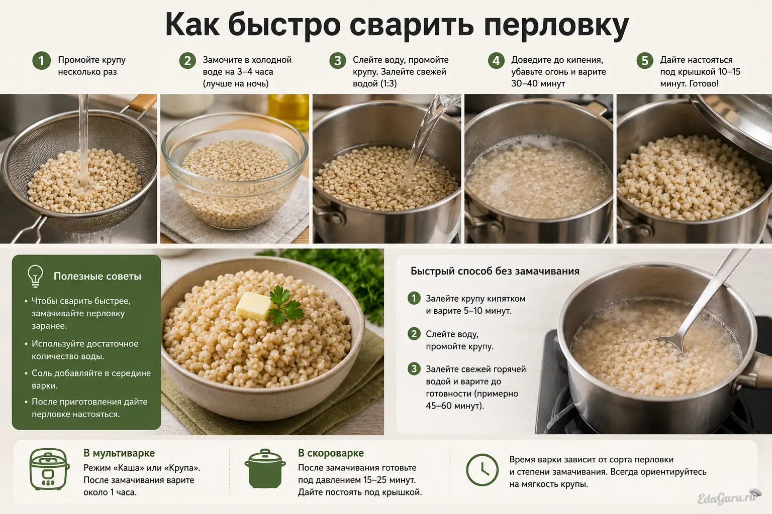 Как быстро сварить перловку