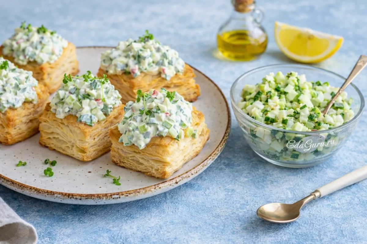 Слойки с салатом