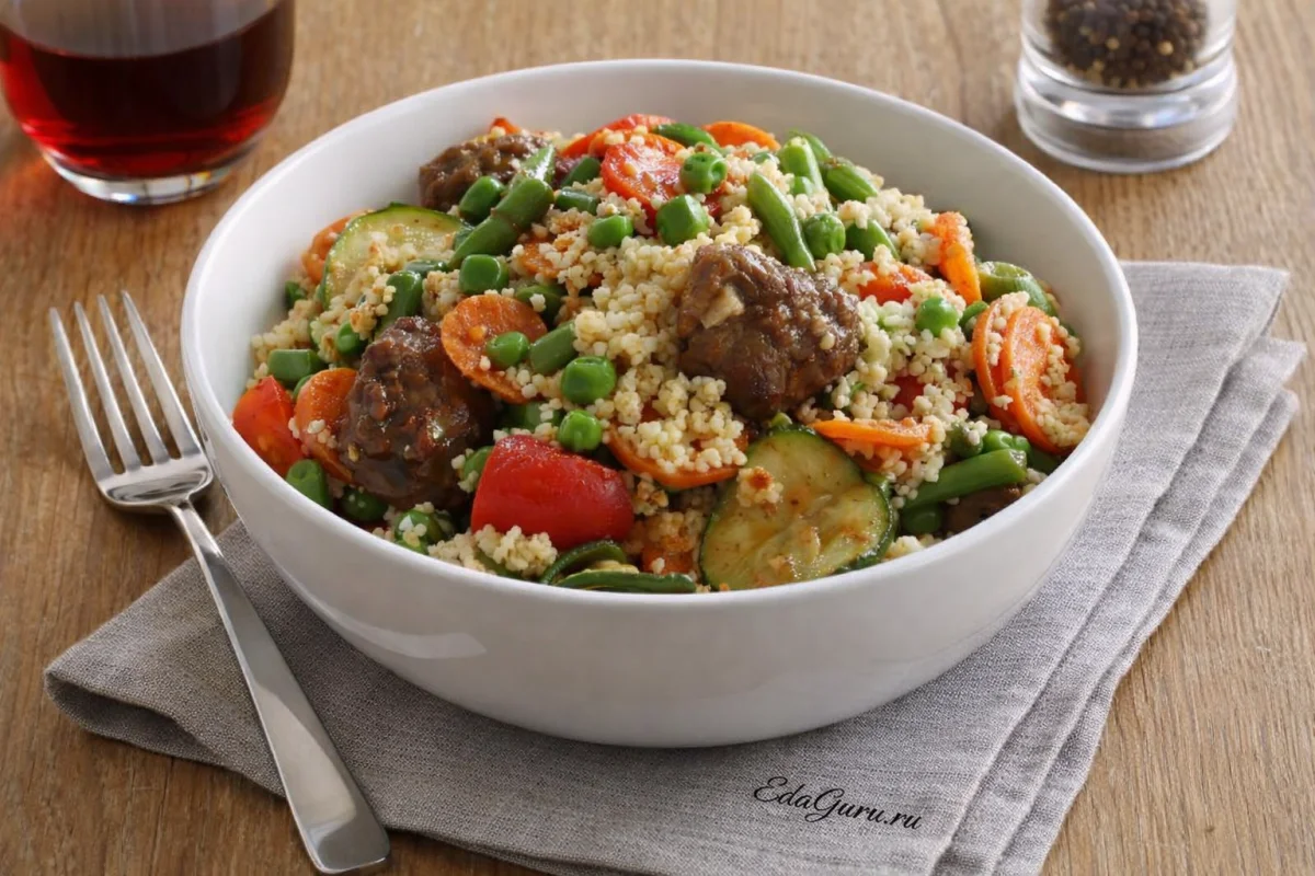 Кускус с бараниной и овощами